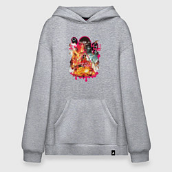 Худи оверсайз Игра в кальмара персонажи
