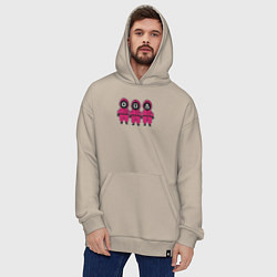Толстовка-худи оверсайз Три охранника, цвет: миндальный — фото 2
