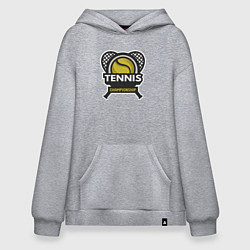 Толстовка-худи оверсайз Tennis championship, цвет: меланж