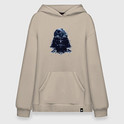 Толстовка-худи оверсайз Дарт вейдер мазайка, цвет: миндальный