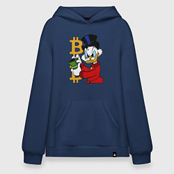 Толстовка-худи оверсайз Duck tales - Scrooge bitcoin, цвет: тёмно-синий