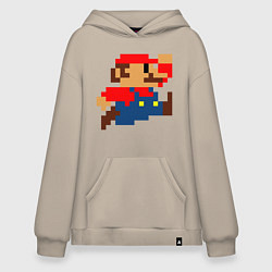 Толстовка-худи оверсайз Mario 8 bit, цвет: миндальный