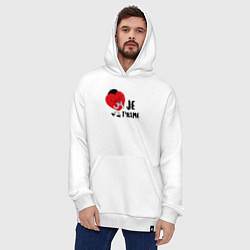 Толстовка-худи оверсайз Je taime, цвет: белый — фото 2