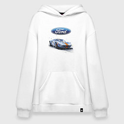 Толстовка-худи оверсайз Ford motorsport - sketch, цвет: белый