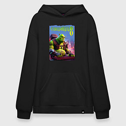 Худи оверсайз Кибер Шрек в татухах - прикол