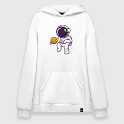 Толстовка-худи оверсайз Saturn football, цвет: белый