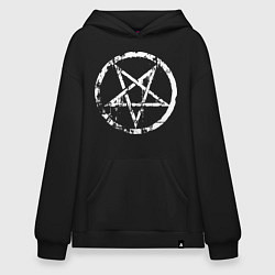 Толстовка-худи оверсайз Star pentagram, цвет: черный