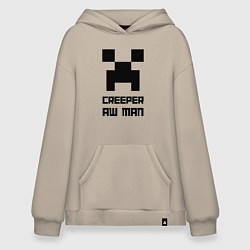 Худи оверсайз Creeper Aw Man, Майнкрафт мем