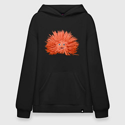 Толстовка-худи оверсайз Сartoon monster fluffy orange, цвет: черный