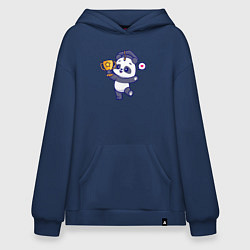 Толстовка-худи оверсайз Панда чемпион, цвет: тёмно-синий