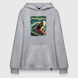 Толстовка-худи оверсайз Rolling Stones - wolfs mouth, цвет: меланж