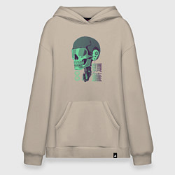 Худи оверсайз Скелет киборг в стиле VHS