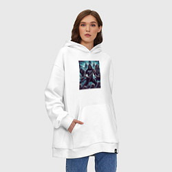 Толстовка-худи оверсайз Metallica - thrash metal, цвет: белый — фото 2