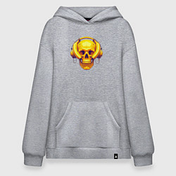 Худи оверсайз Yellow skull and bananas - cyberpunk