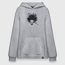 Толстовка-худи оверсайз Девчонка милашка, цвет: меланж