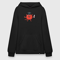 Толстовка-худи оверсайз Дьяволёнок выпускник, цвет: черный