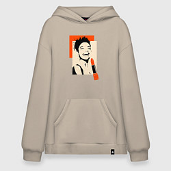 Худи оверсайз Девушка с помадой в стиле поп-арт