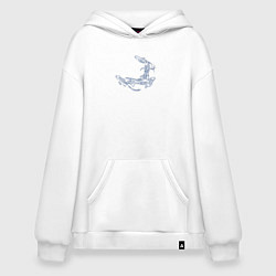 Толстовка-худи оверсайз Карпы кои в стиле де Жуи, цвет: белый