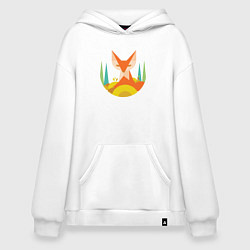 Толстовка-худи оверсайз Forest fox, цвет: белый