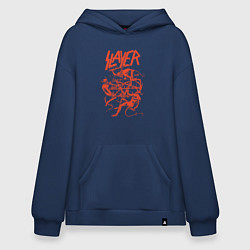 Толстовка-худи оверсайз Slayer Demon Skull, цвет: тёмно-синий