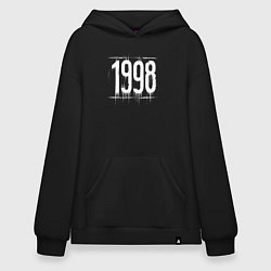 Толстовка-худи оверсайз Белой краской 1998, цвет: черный