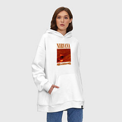 Толстовка-худи оверсайз Nirvana nevermind rad, цвет: белый — фото 2