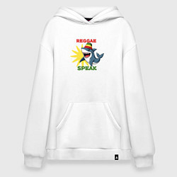 Толстовка-худи оверсайз Акула растаман, цвет: белый