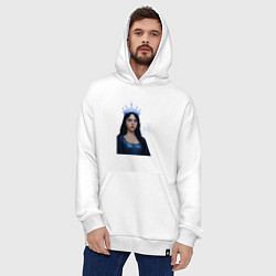 Толстовка-худи оверсайз Билли Айлиш с короной, цвет: белый — фото 2