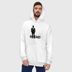 Толстовка-худи оверсайз Руководитель в деловом костюме, цвет: белый — фото 2