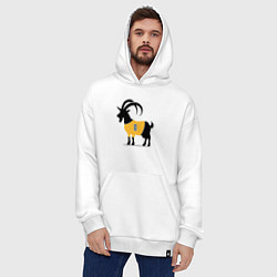 Толстовка-худи оверсайз Haliburton goat, цвет: белый — фото 2