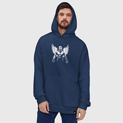 Толстовка-худи оверсайз Конор Макгрегор с крыльями, цвет: тёмно-синий — фото 2