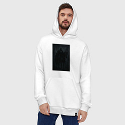 Толстовка-худи оверсайз Рыцарь тьмы - dark fantasy, цвет: белый — фото 2