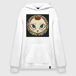 Толстовка-худи оверсайз Радужный Дандадан, цвет: белый