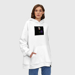 Толстовка-худи оверсайз Задумчивый джокер, цвет: белый — фото 2