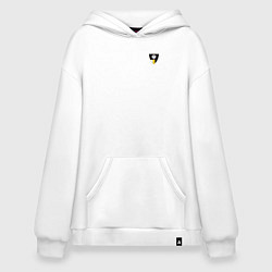 Толстовка-худи оверсайз Щит с гербо Российской Империи Христианский, цвет: белый