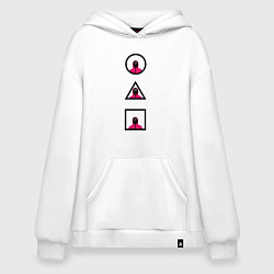 Толстовка-худи оверсайз The squid game - Стражи, цвет: белый