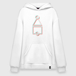 Толстовка-худи оверсайз Стиль игра в кальмара, цвет: белый