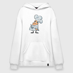 Толстовка-худи оверсайз Мистер шеф, цвет: белый