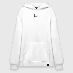 Толстовка-худи оверсайз Игра в кальмара квадрат белая, цвет: белый