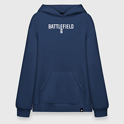 Толстовка-худи оверсайз Battlefield 6 logo, цвет: тёмно-синий
