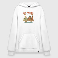 Толстовка-худи оверсайз Саратов, цвет: белый