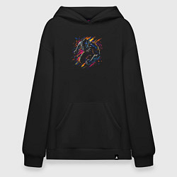 Толстовка-худи оверсайз Color panther, цвет: черный