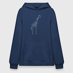 Толстовка-худи оверсайз Будь высоким, цвет: тёмно-синий