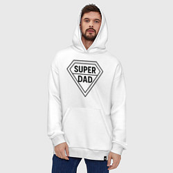 Толстовка-худи оверсайз Superdad, цвет: белый — фото 2