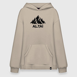 Толстовка-худи оверсайз Алтай горы, цвет: миндальный