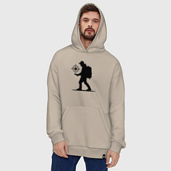 Толстовка-худи оверсайз Путешественник с компасом, цвет: миндальный — фото 2