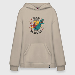 Худи оверсайз Санта на динозавре