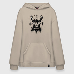 Худи оверсайз Рождественский олень со снежинками