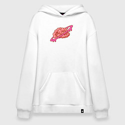 Толстовка-худи оверсайз Saturn brain, цвет: белый