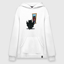 Толстовка-худи оверсайз Отражение Бэтмена, цвет: белый